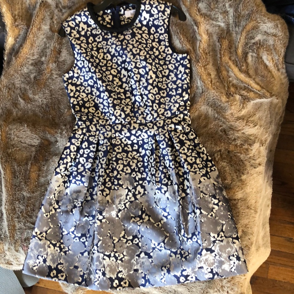 Badgley mischka purple Tayla leopard print dress